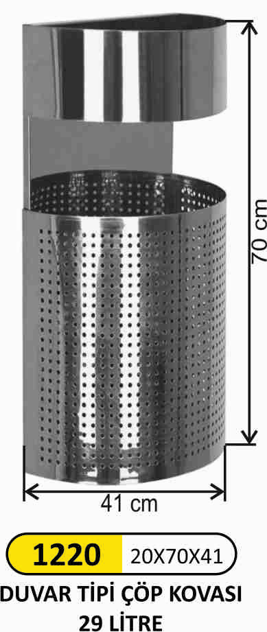 1220 Duvar Tip Çöp Kovası Küllüklü