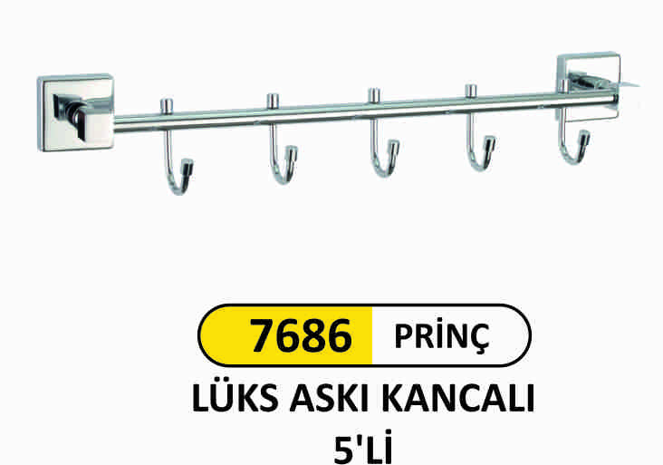 7686 Prinç Lüks Askı Kancalı 5‘Li