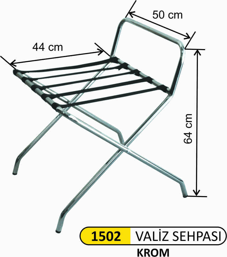 1502 Valiz Sehpası Kromajlı