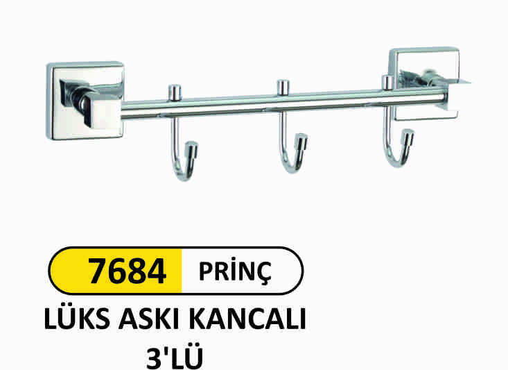 7684 Prinç Lüks Askı Kancalı 3‘Lü