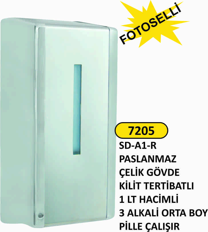 7205 Fotoselli Sıvı Sabunluk 1 Lt Krom