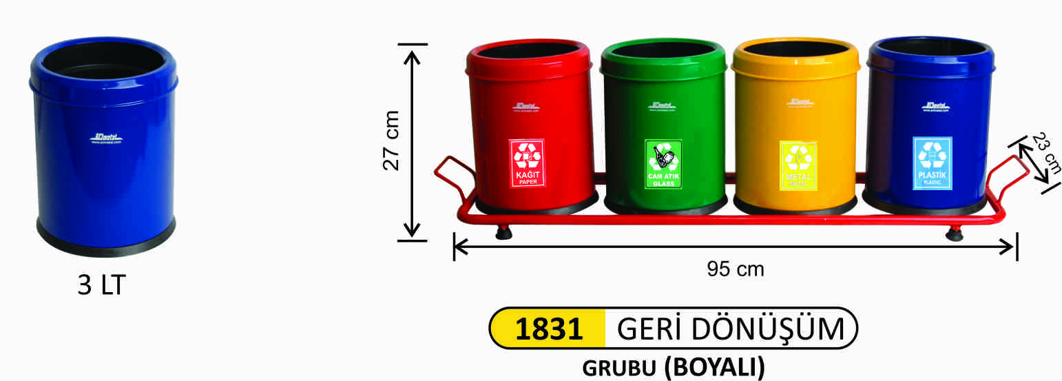 1831 Geri Dönüşüm Seti Oda Tip 4 Lü Boyalı