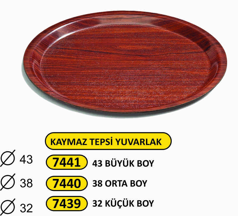 7440 Kaymaz Tepsi Yuvarlak Orta Boy