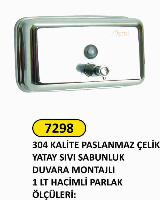 7298 Sıvı Sabunluk 1 Litre Parlak Yatay