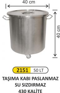 2151 Taşıma Kabı Paslanmaz 50 Litre