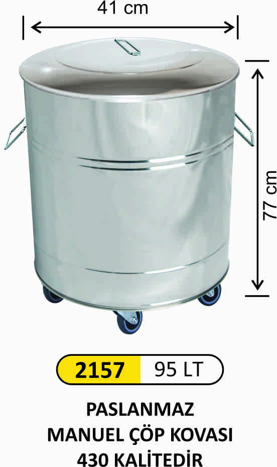 2157 Taşıma Kabı Paslanmaz 95 Litre