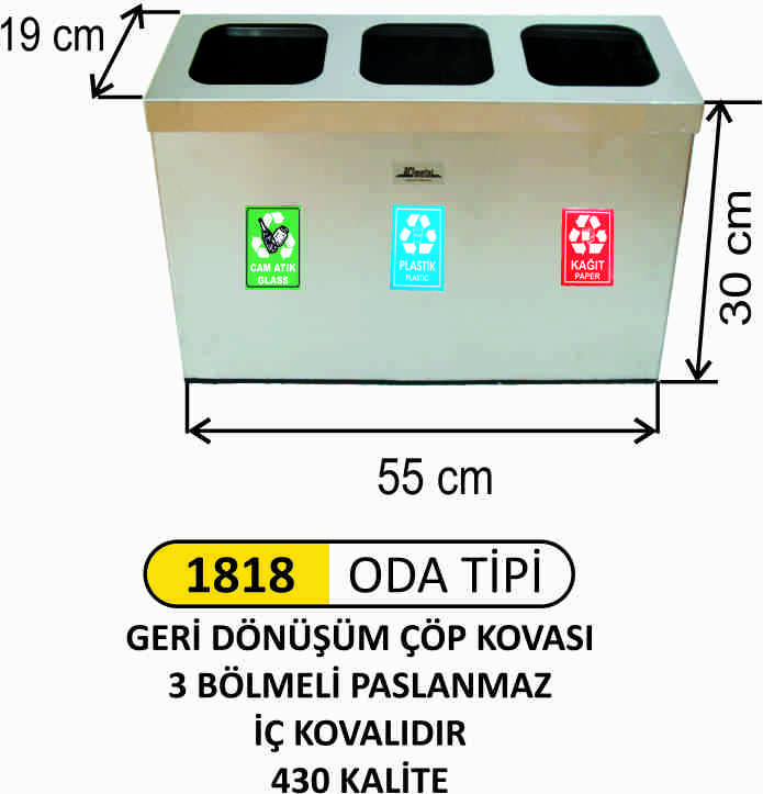 1818 Geri Dönüşüm Kovası Oda Tipi