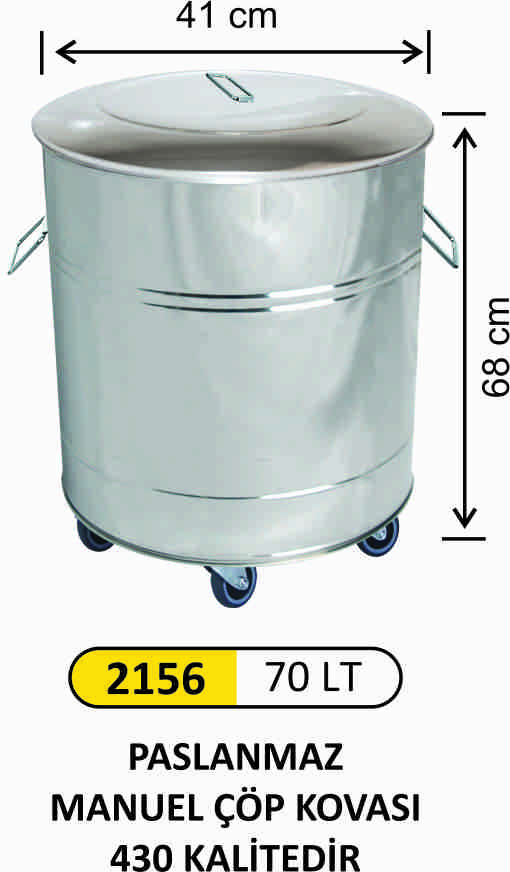 2156 Taşıma Kabı Paslanmaz 70 Litre