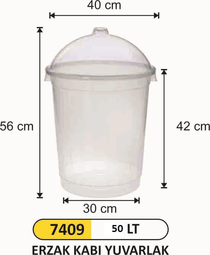 7409 Erzak Kabı Yuvarlak 70 Litre