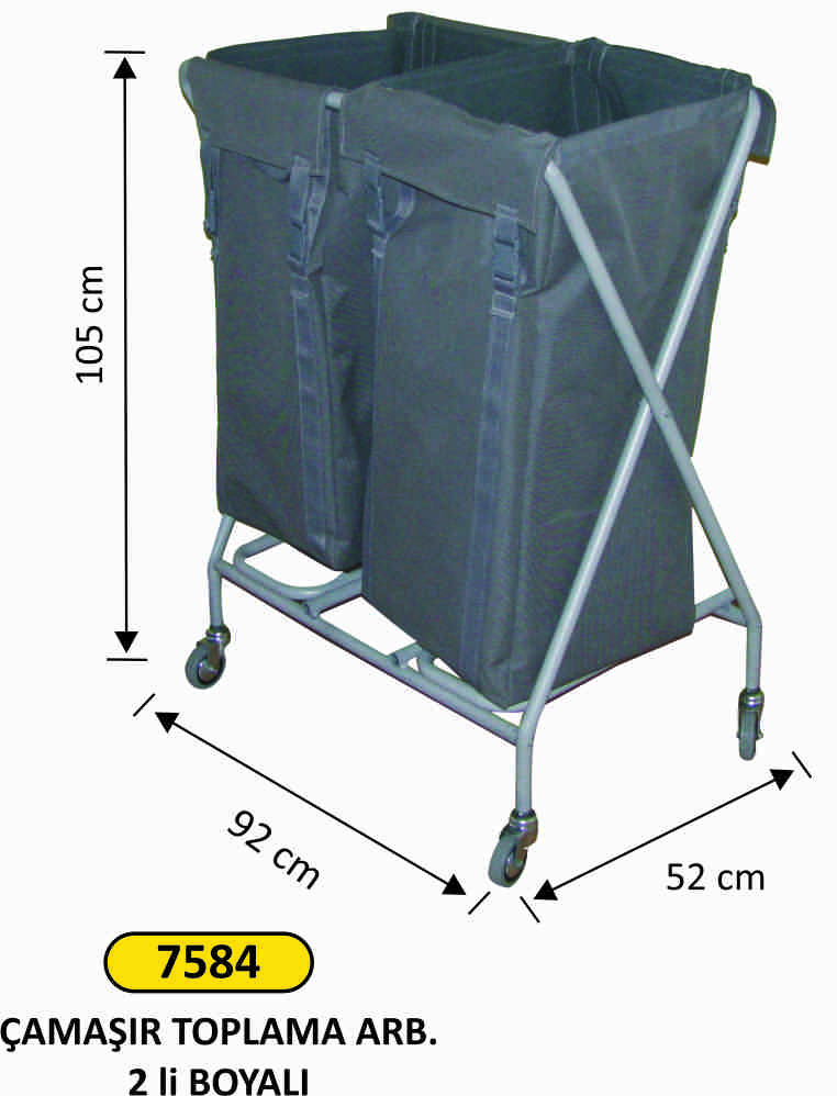 7584 Çamaşır Toplama Arabası 2 Li Boyal