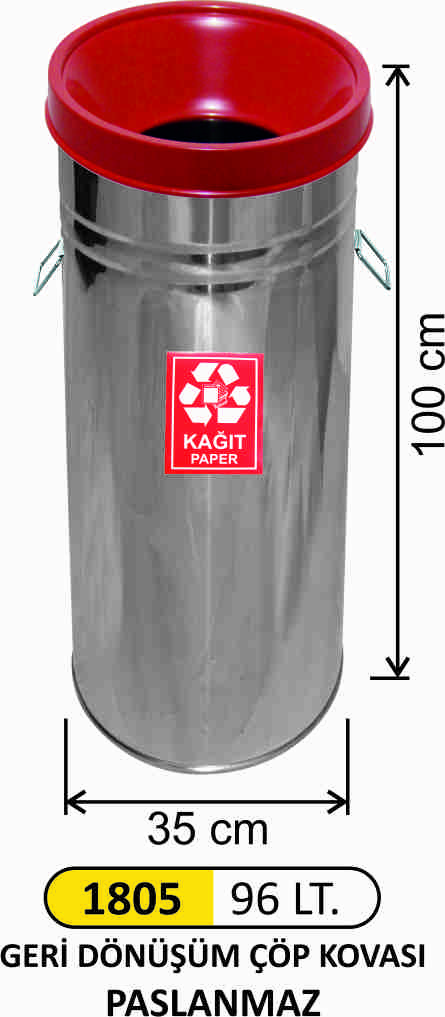 1805 Geri Dönüşüm Kovası Boyalı 96 Litre