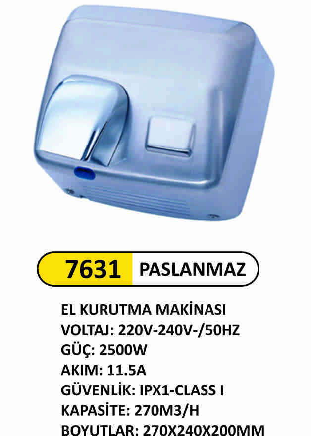 7631  Paslanmaz El Kurutucu Fotoselli