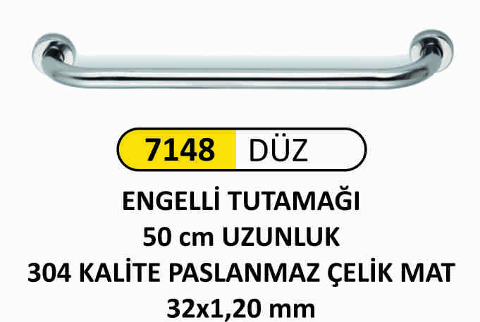 7148 Düz Engelli Tutamağı 50Cm