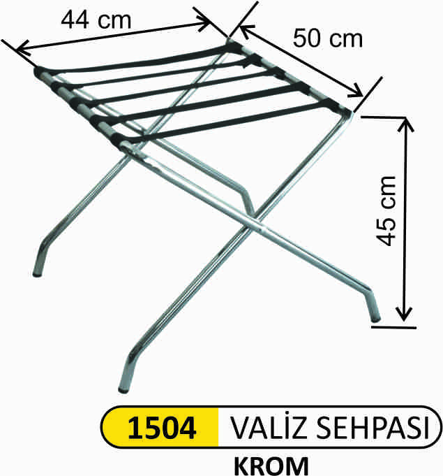 1504 Valiz Sehpası Kromajlı Arkalıksız