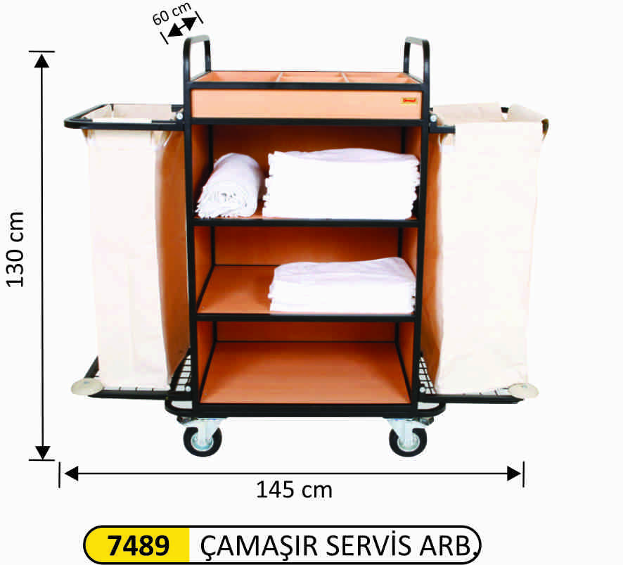 7489 Çamaşır Servis Arabası Ahşap